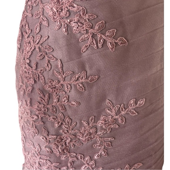 NWT Jade Couture Blush Lace & Tulle Mermaid Trumpet Formal one shoulder XS/2 - Picture 6 of 13